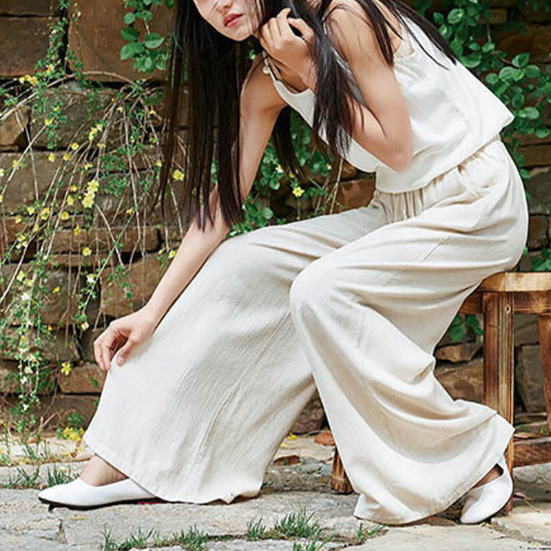 Plain Wide Leg Pants Dance Women's Yoga Pants With Pockets