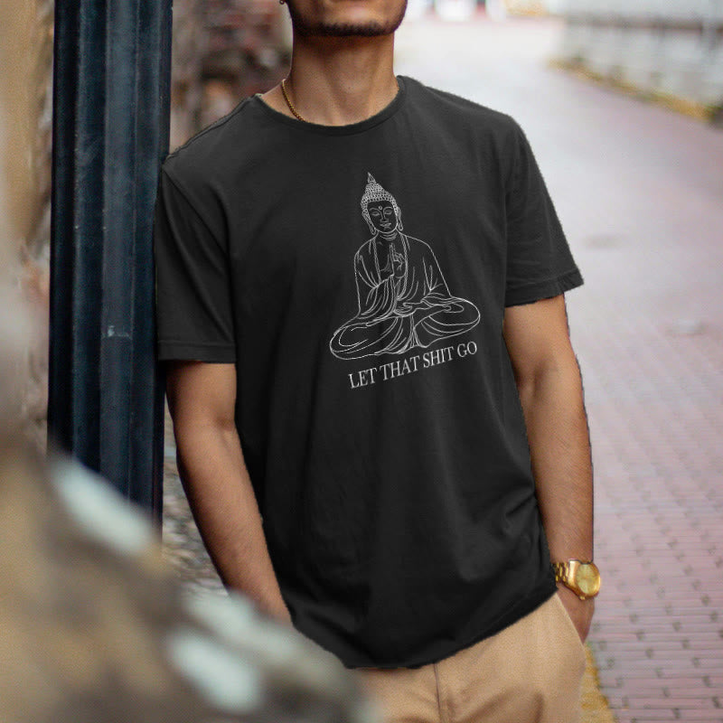 Soft Cotton Crewneck Let It Go Mindful Mantra Tee