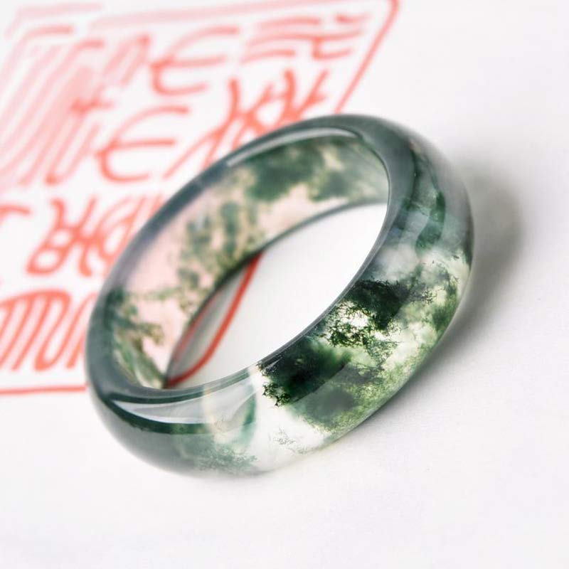 Moss Agate Healing Balance Ring