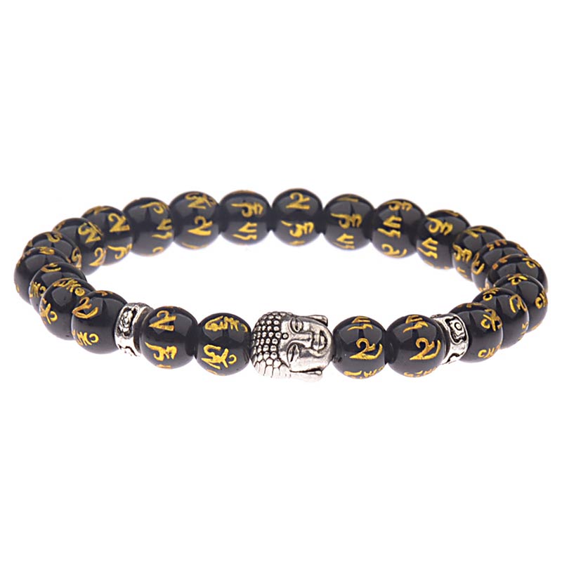 Handmade Tibetan Om Mani Padme Hum Mantra & Buddha Amulet Bracelet