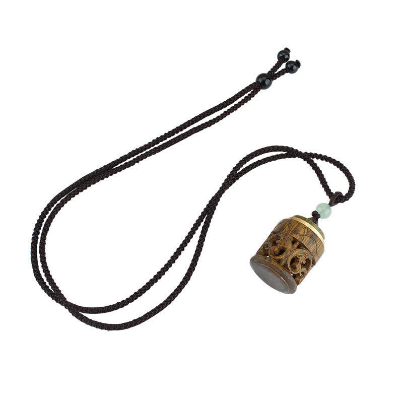 Tibet Green Sandalwood Rosewood Om Mani Padme Hum Lotus Positive Soothing Necklace Pendant