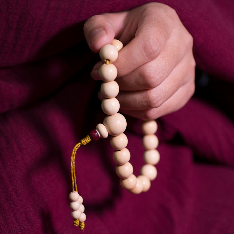 Natural Abelia Biflora Wood Blessing Wrist Mala