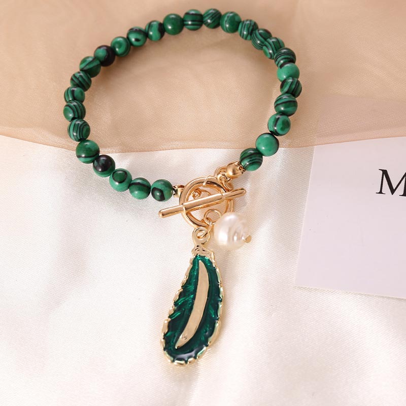 Natural Malachite Calm Necklace & Bracelet (Extra 30% Off | USE CODE: FS30)