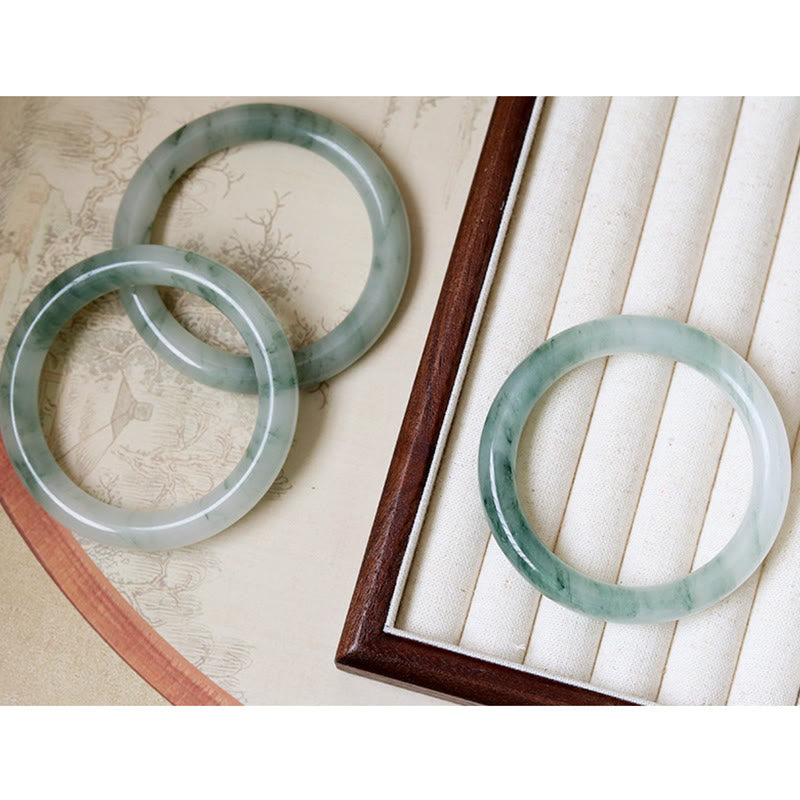 Natural Jade Luck Prosperity Bangle Bracelet