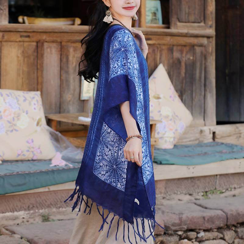 Batik Striped Cozy Travel Meditation Shawl Wrap