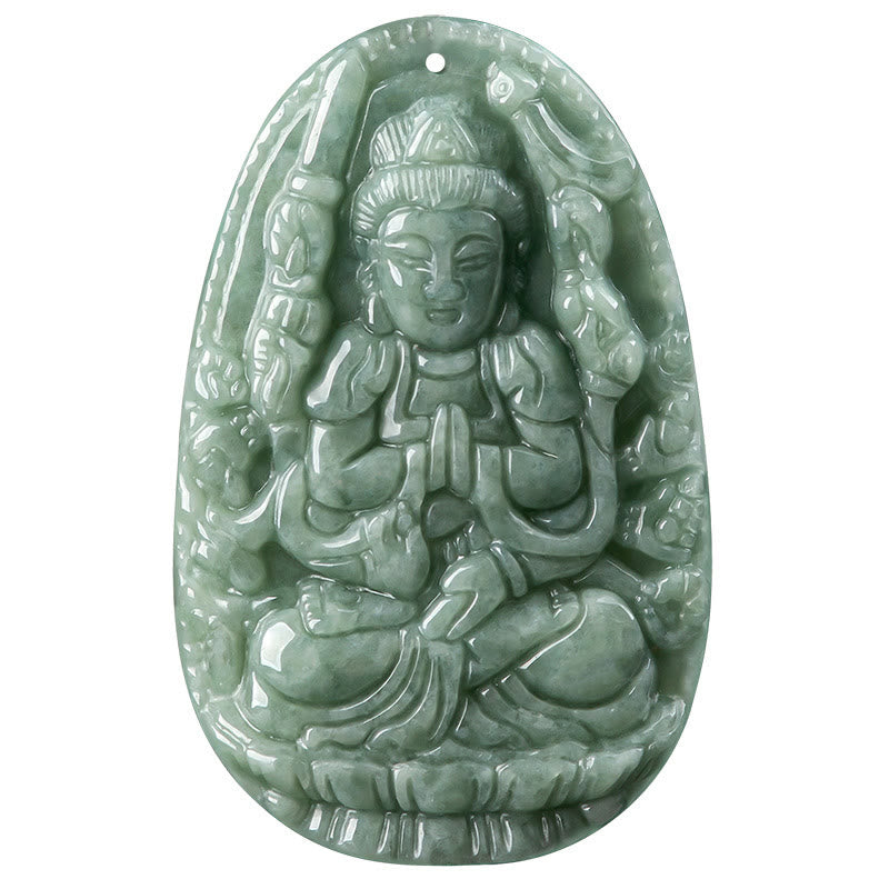 Chinese Zodiac Natal Buddha Natural Jade Wealth Prosperity Necklace Pendant (Extra 30% Off | USE CODE: FS30)