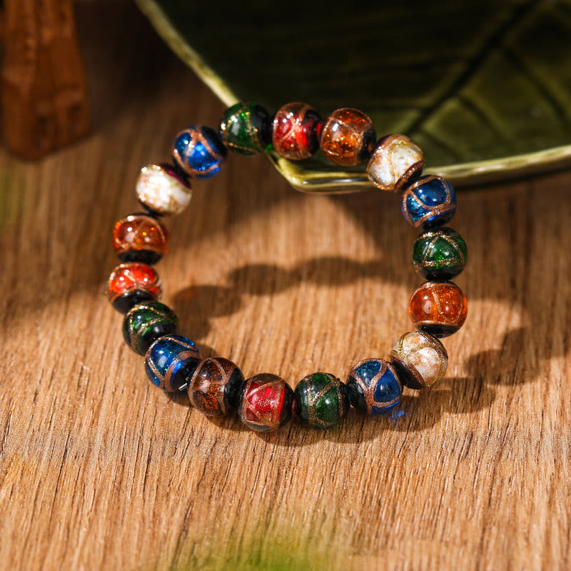 Tibetan Classic Liuli Glass Bead Luck Wealth Bracelet