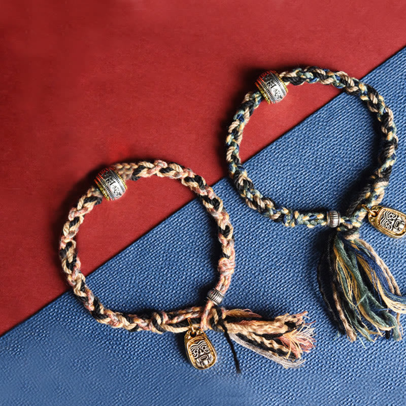 Zakiram Goddess of Wealth Om Mani Padme Hum Peace Handmade Bracelet