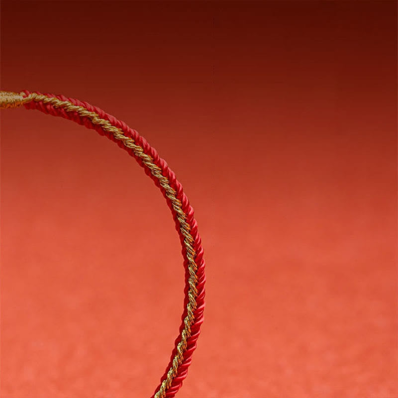 Handmade Chinese Zodiac Braided Red String Bracelet: Dragon Rabbit Rat Horse Rooster