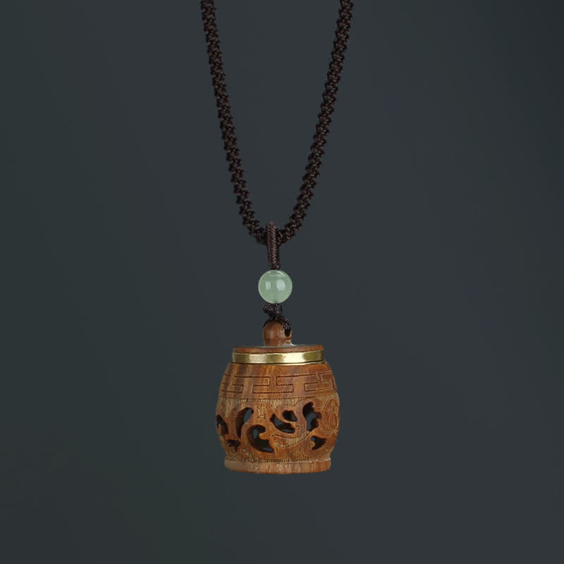 Tibet Green Sandalwood Rosewood Om Mani Padme Hum Lotus Positive Soothing Necklace Pendant