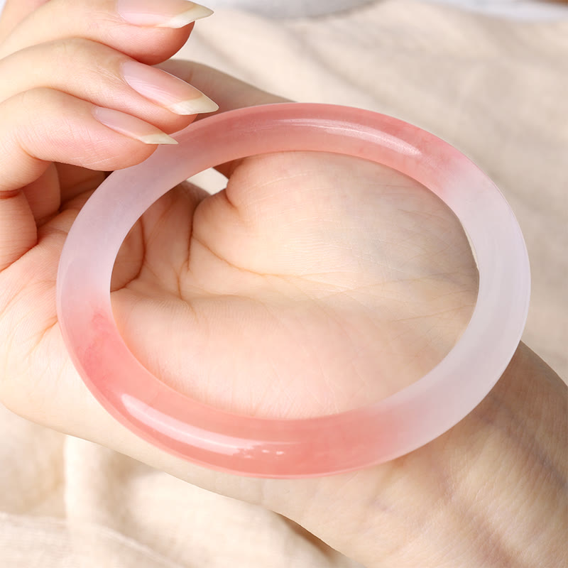 Pink Golden Silk Jade Wealth Bracelet Bangle