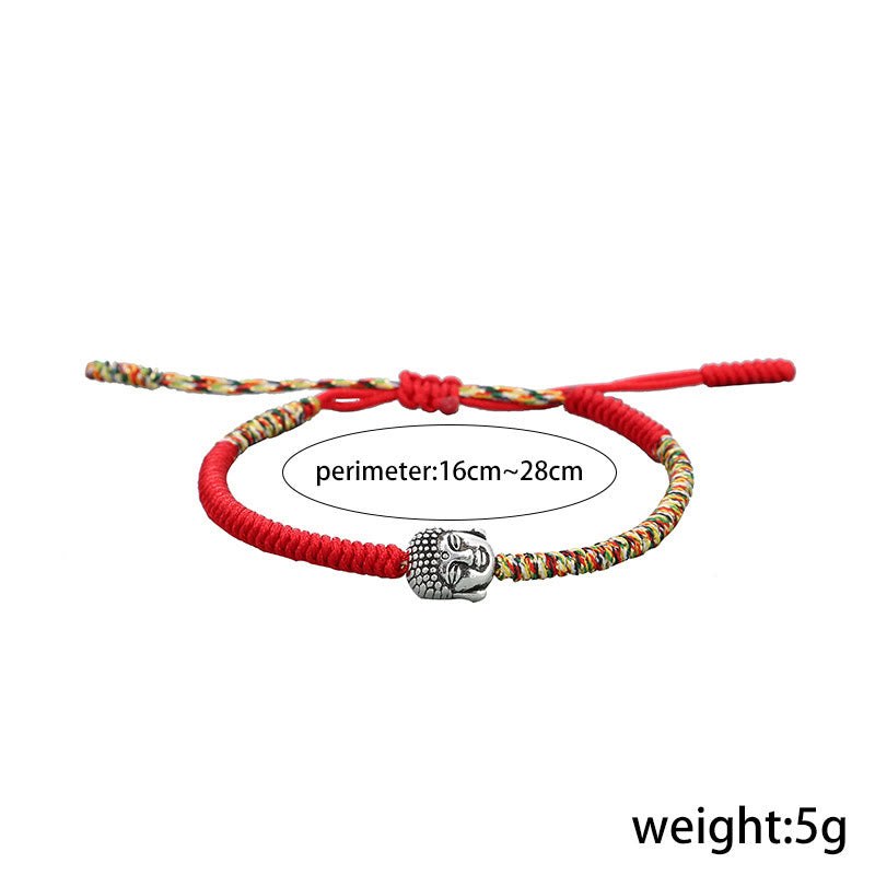 Handmade Colorful King Kong Knot Buddha Serenity String Bracelet