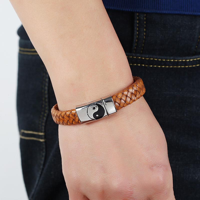 Minimalist Yin Yang Titanium Steel Unisex Balance Bracelet