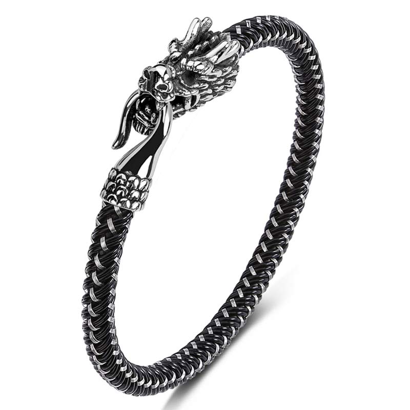 Dragon Titanium Steel Protection Luck Bracelet