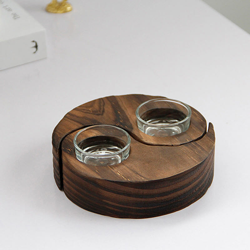 Yin Yang Wood Candle Holder Meditation Rituals Use Items (Extra 35% Off | USE CODE: FS35)