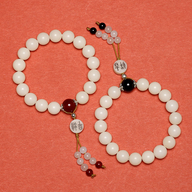 Bodhi Seed and Gemstone Meditation Wrist Mala Bracelet