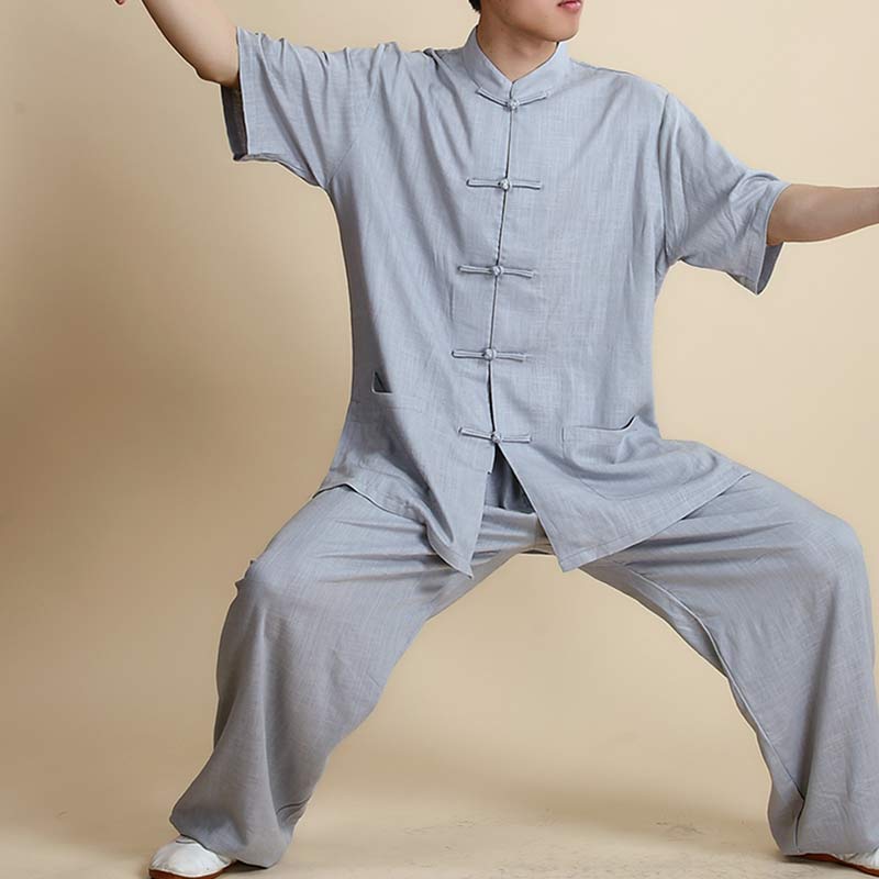 Meditation Zen Prayer Spiritual Tai Chi Qigong Practice Unisex Embroidery Clothing Set