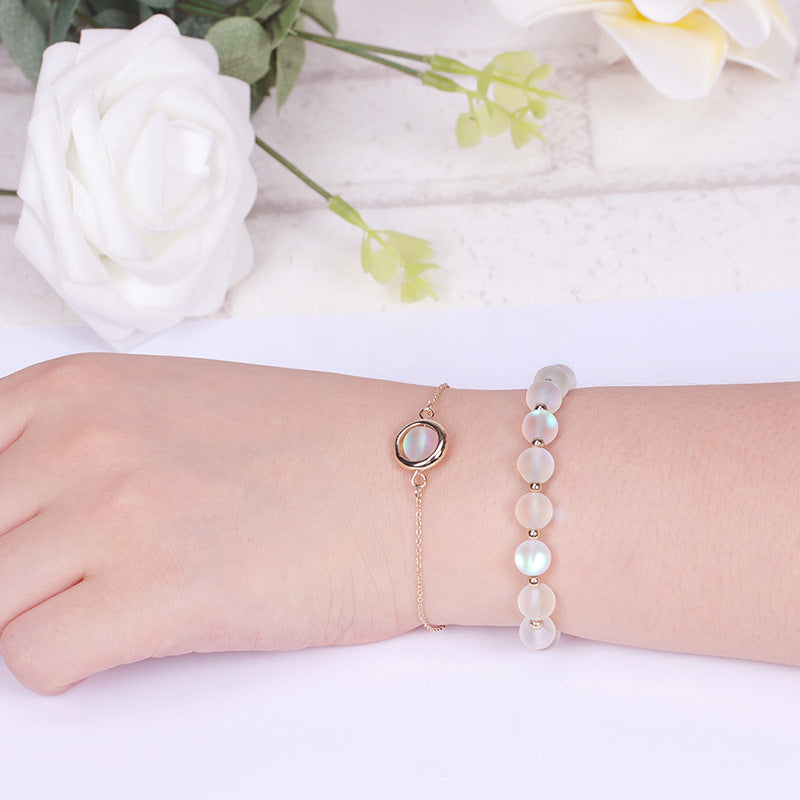 Sun Stone Strawberry Quartz Crystal Positive Bracelet