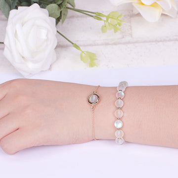 Sun Stone Strawberry Quartz Crystal Positive Bracelet