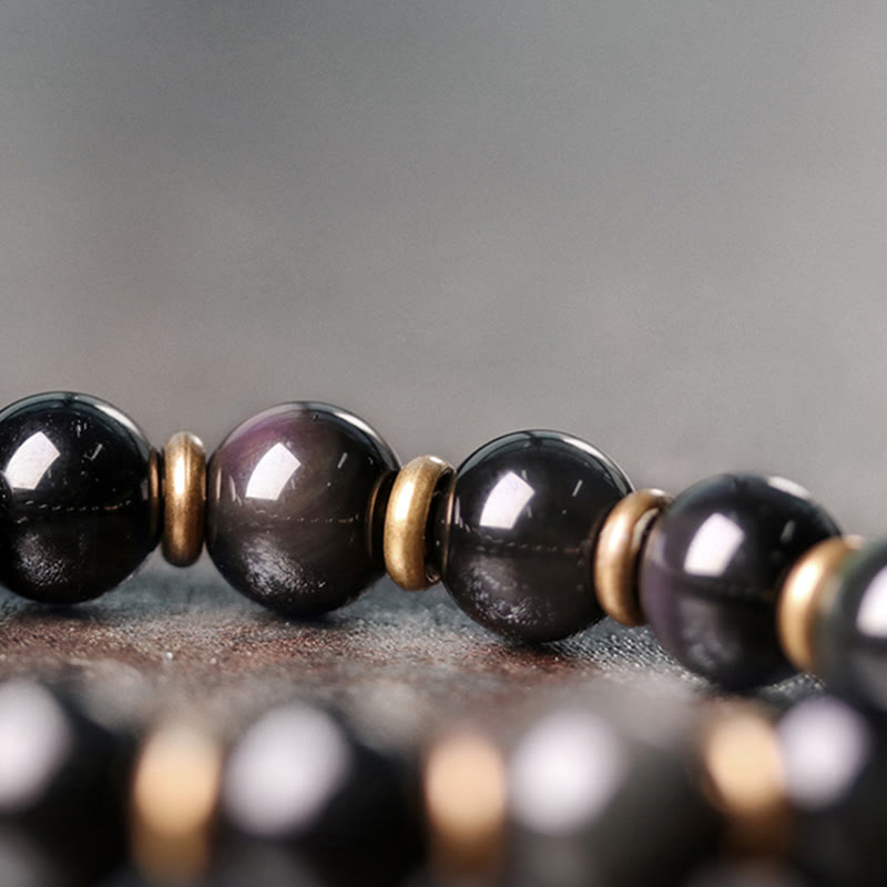 Rainbow Obsidian Copper Love Healing Bracelet