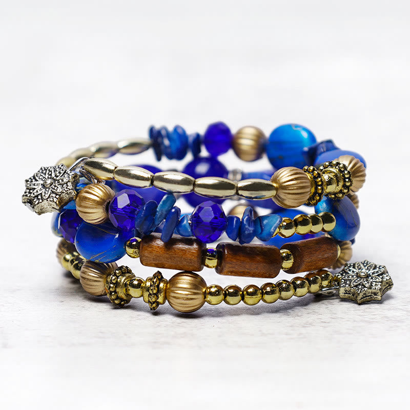 Multilayer Irregular Turquoise & Natural Agate Bead Wrap Bracelet
