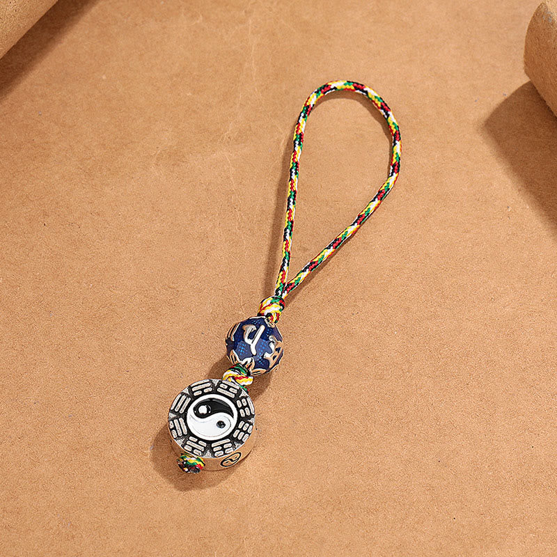 Yin Yang Symbol Om Mani Padme Hum Bagua Copper Harmony Key Chain