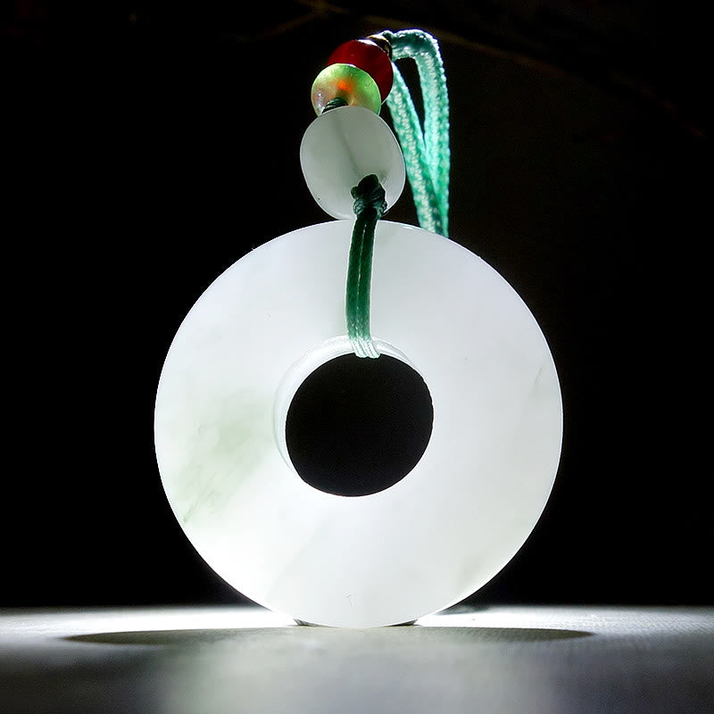 Natural Jade Peace Buckle Prosperity Necklace Pendant