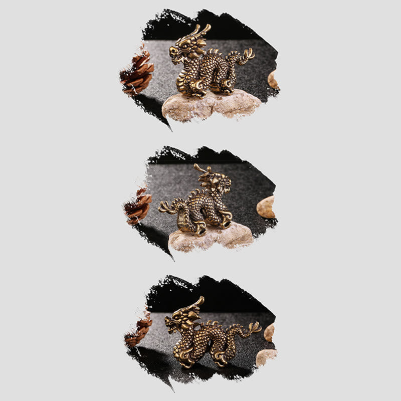 Year Of The Dragon Small Auspicious Brass Dragon Luck Success Home Decoration