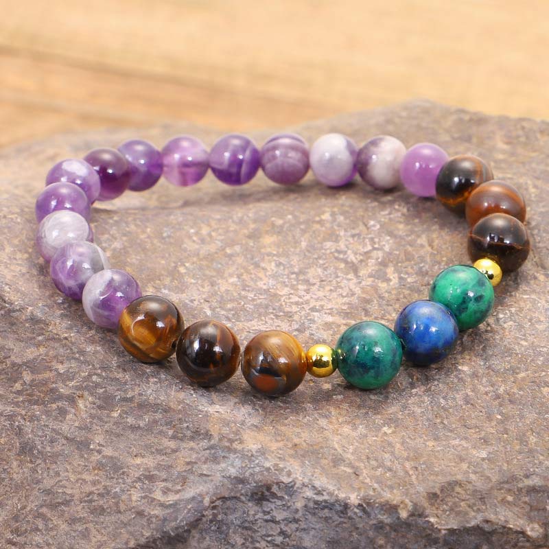 Tibetan Amethyst Purify Bracelet Mala Set