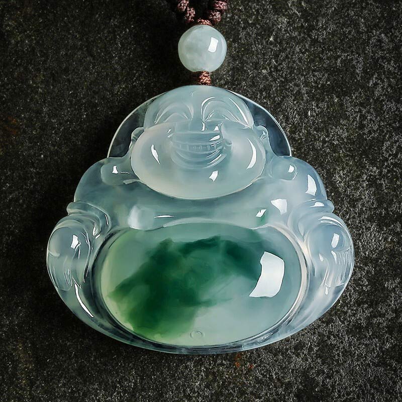 Cyan Jade Luck Necklace Pendant