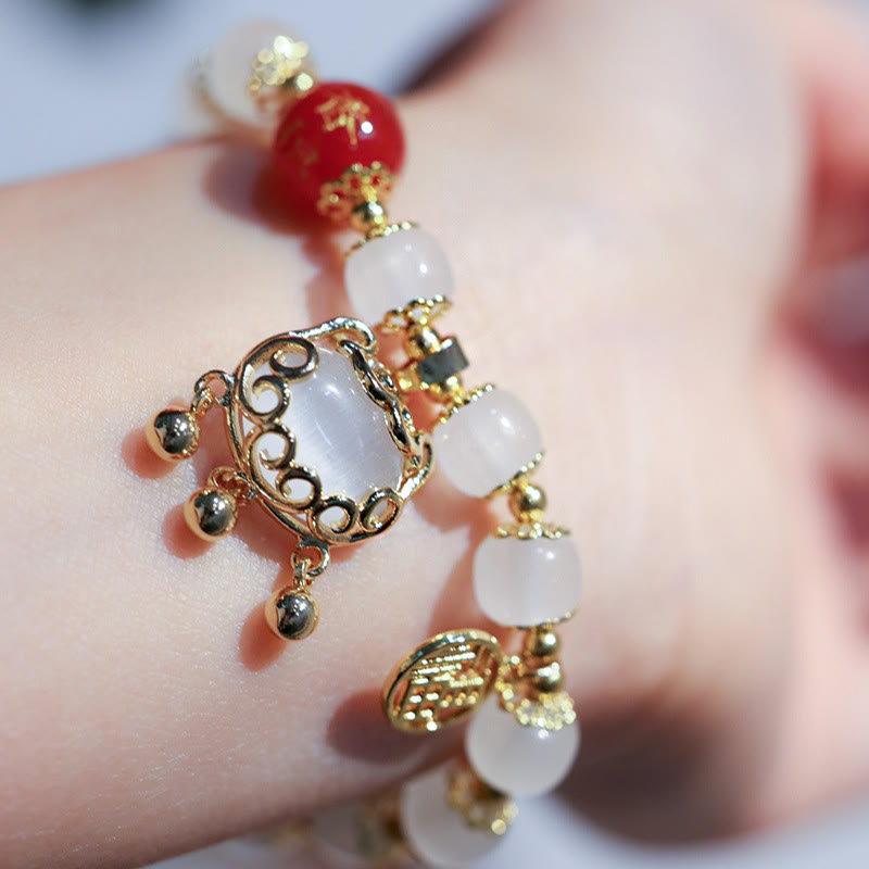 Windmill Chinese Lock Charm Fu Character Blessing Bracelet