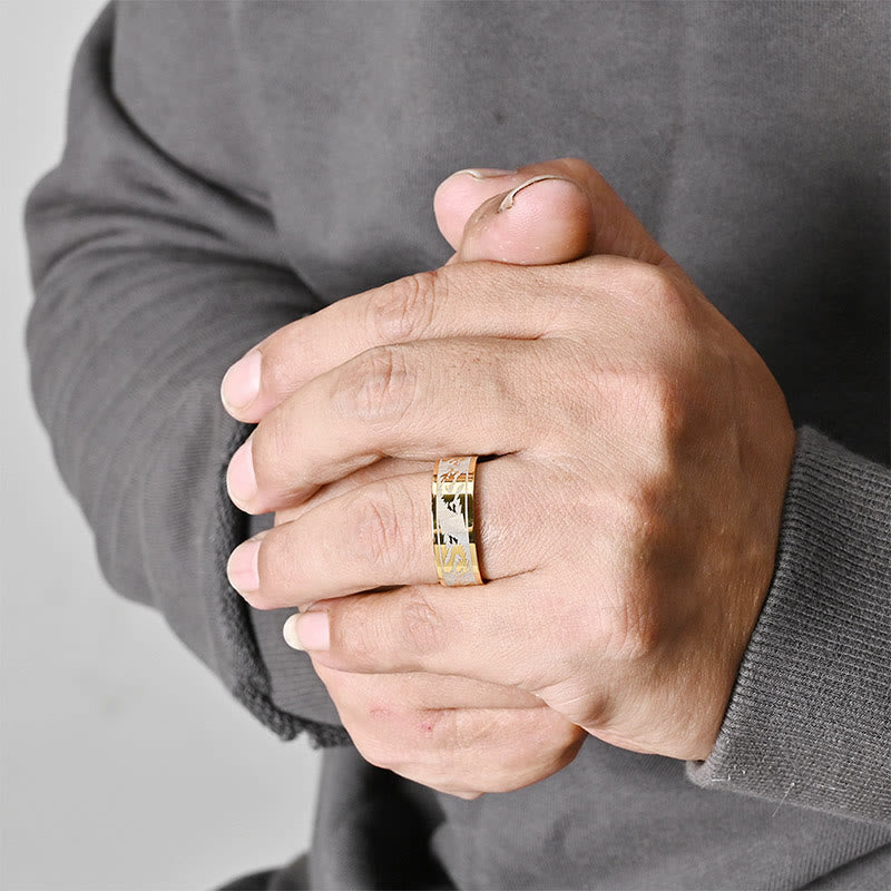 Dragon Carved Protection Strength Titanium Steel Ring