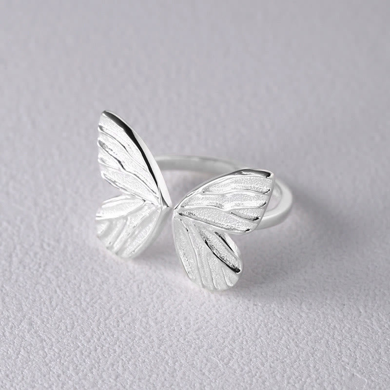 925 Sterling Silver Butterfly Love Freedom Ring