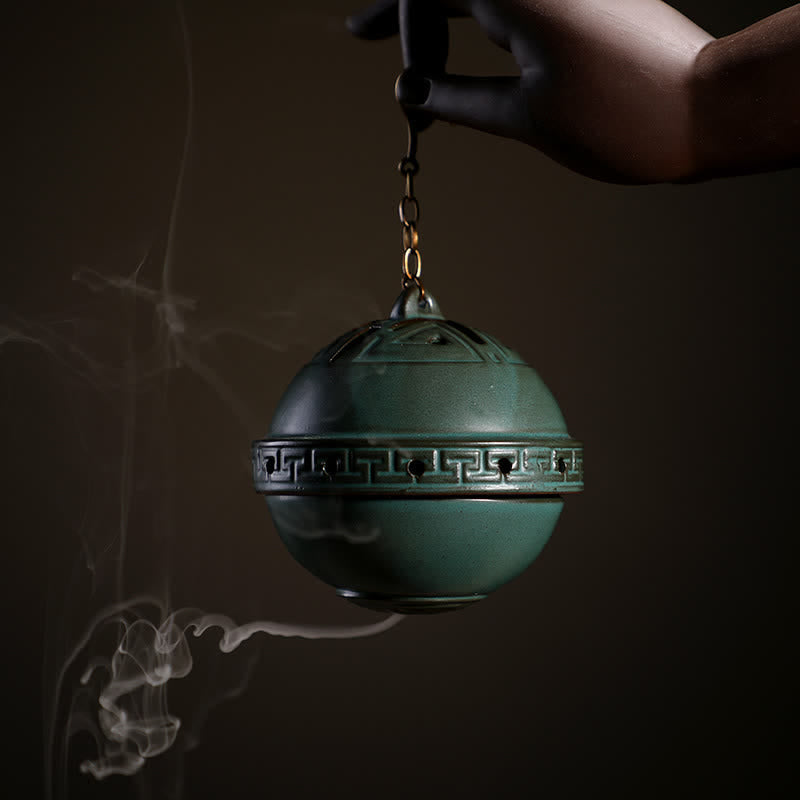 Tibetan Lotus Ceramic Incense Burner for Aromatic Rituals