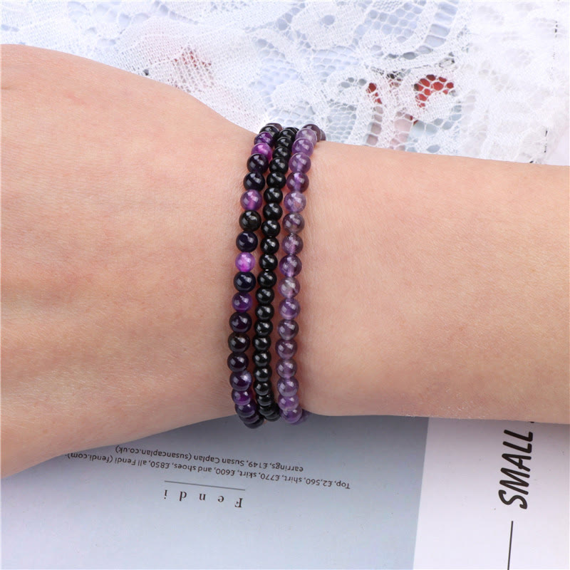 3Pcs Natural Crystal Stone Inner Peace Spiritual Bracelet