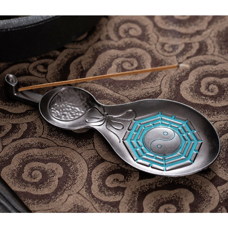 Traditional Copper Wu Lou Gourd Yin Yang Bagua Blessing Incense Burner