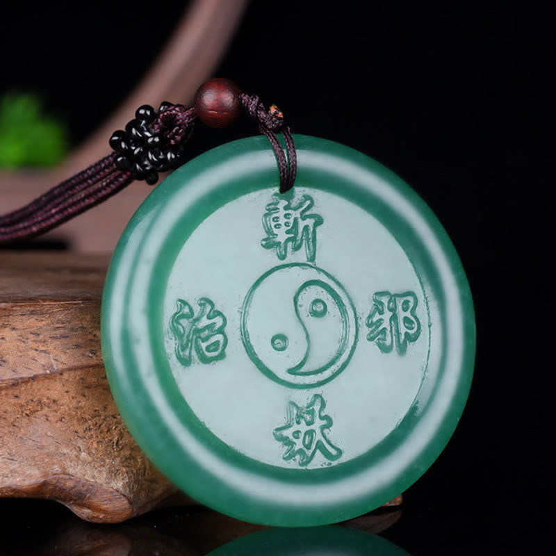 Green Aventurine Yin Yang Balance Necklace Pendant