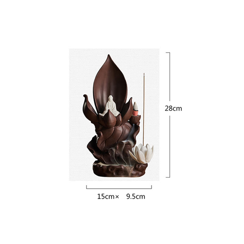 Lotus Spiritual Figure Purple Clay Incense Burner for Mindful Aromatic Rituals