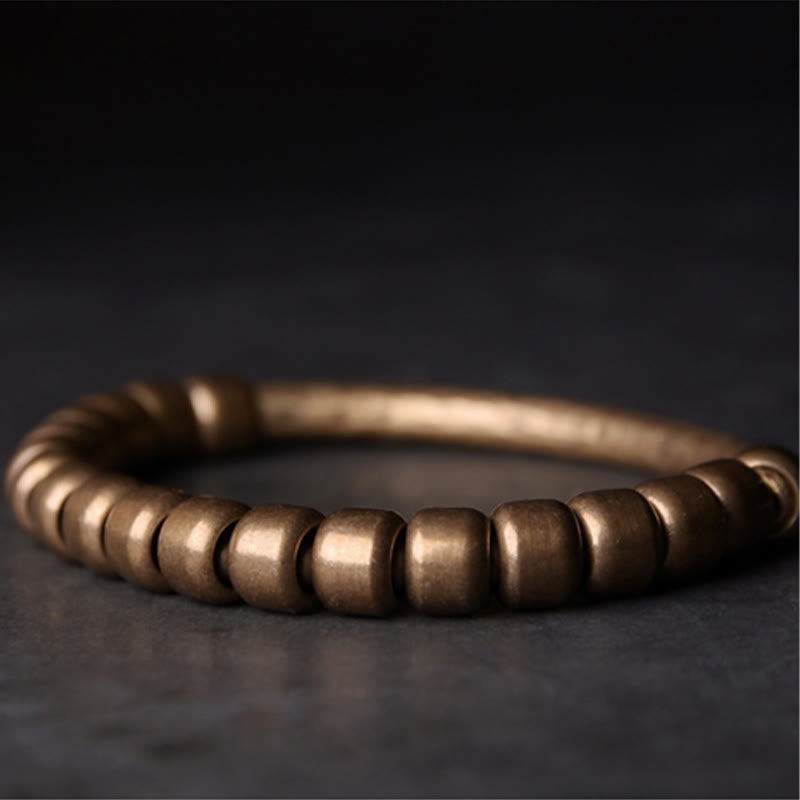 Simple Design Copper Brass Bead Luck Wealth Bracelet
