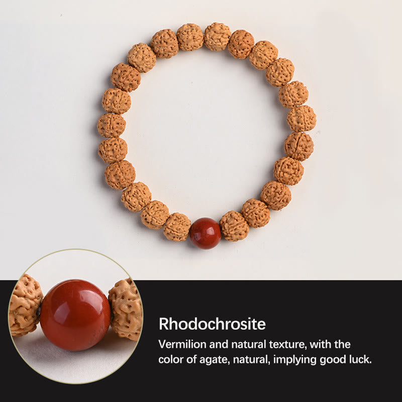 Tibetan Rudraksha & Bodhi Seed Bracelet with Hetian Jade and Gold Sheen Obsidian