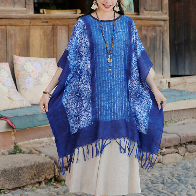 Batik Striped Cozy Travel Meditation Shawl Wrap
