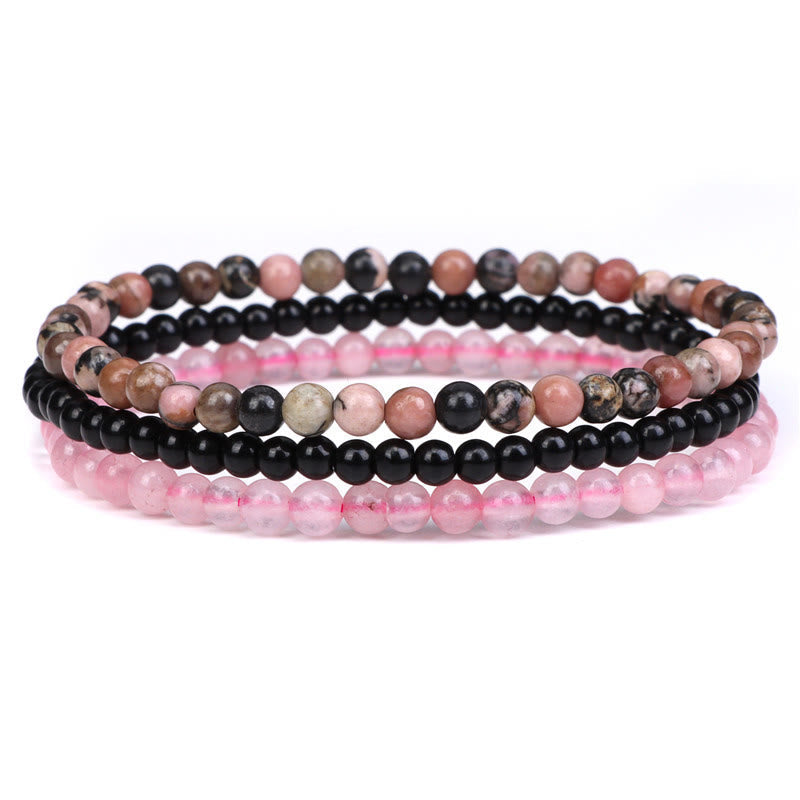 3Pcs Natural Crystal Stone Inner Peace Spiritual Bracelet