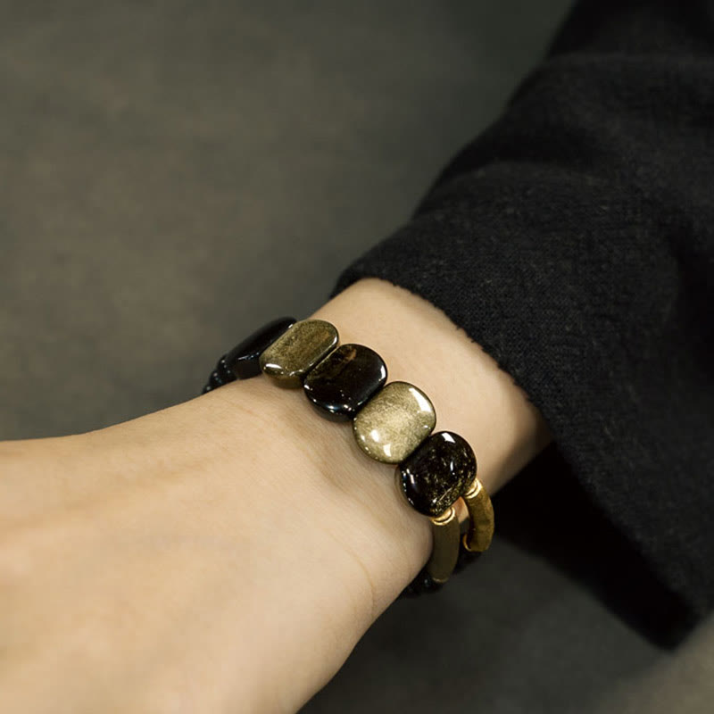 Black Obsidian Gold Sheen Obsidian Strengthen Bracelet