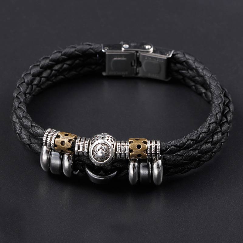 Hematite Grounding Bead Bracelet with 12 Zodiac Constellation Charms