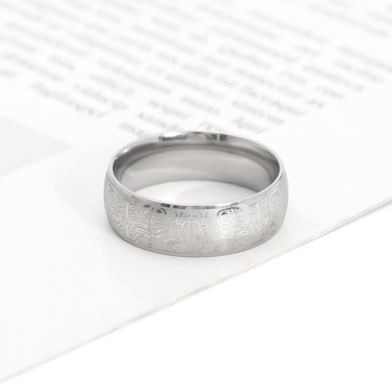 Lucky Mythological Creature Taotie Wealth Titanium Steel Ring
