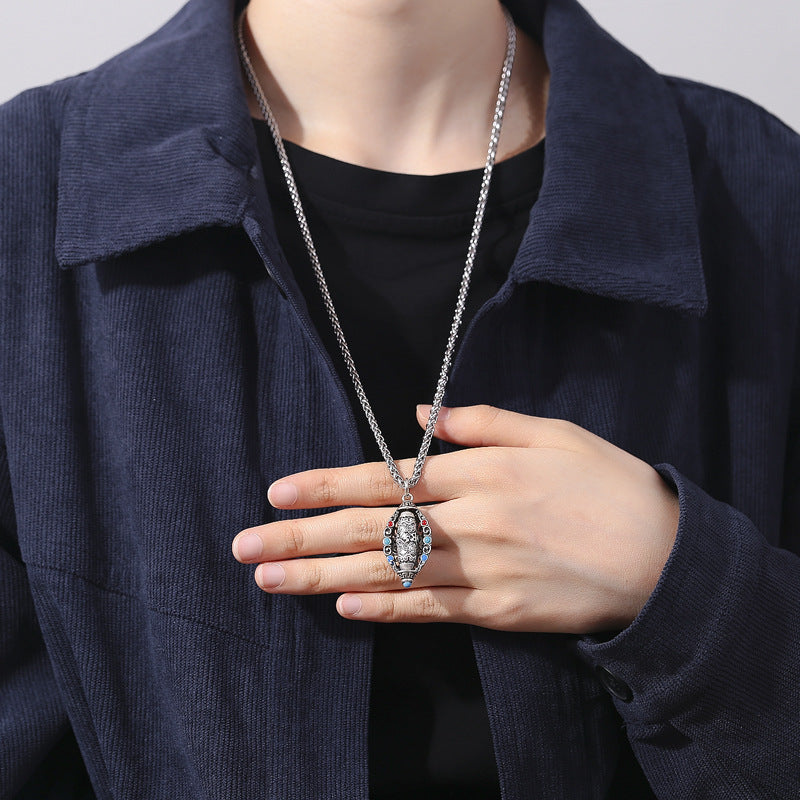 Tibetan Om Mani Padme Hum Purity Rotatable Necklace Pendant