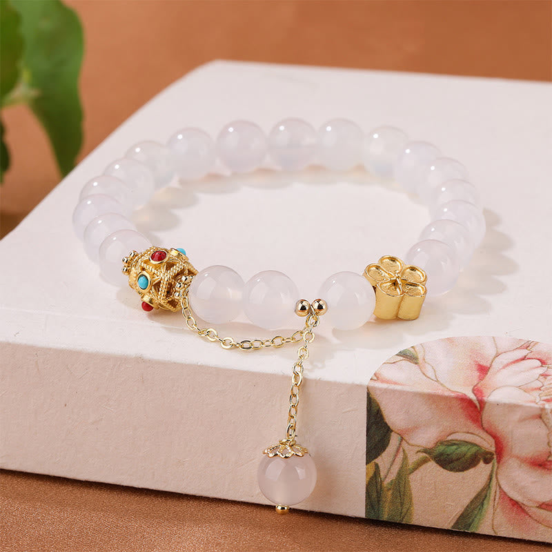 Natural Agate and Copper Peach Blossom Self-Acceptance Bracelet