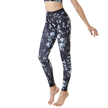 Earthy Botanical Print High-Waist Yoga Leggings