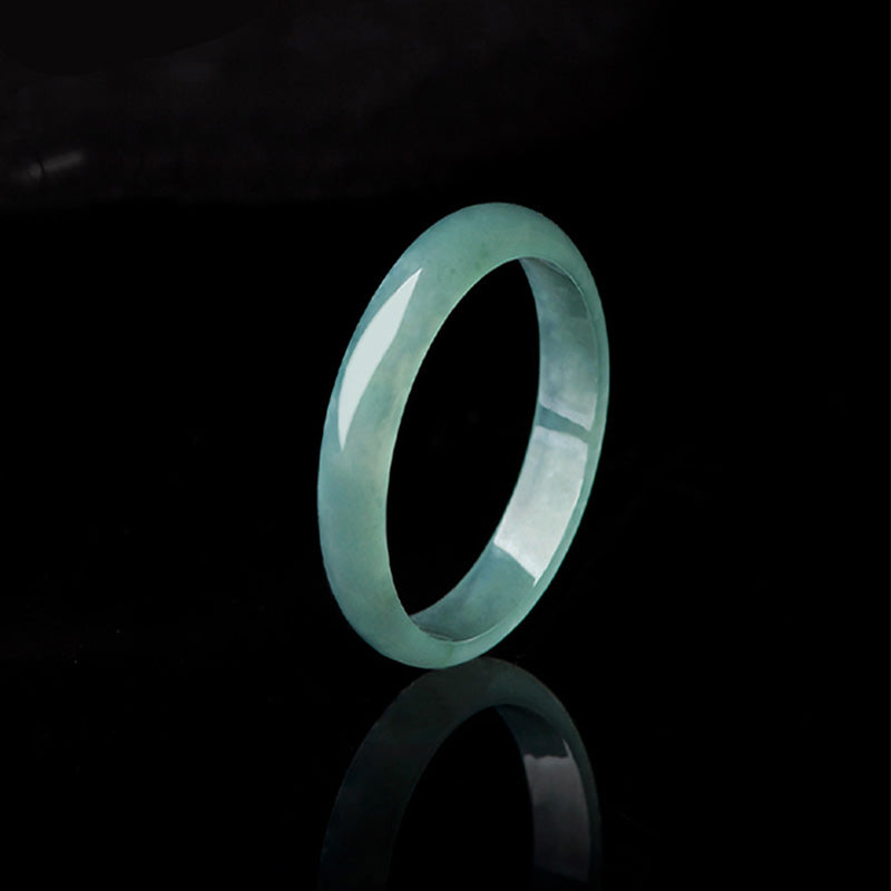 Hand-Polished Natural Jade Minimalist Band Ring