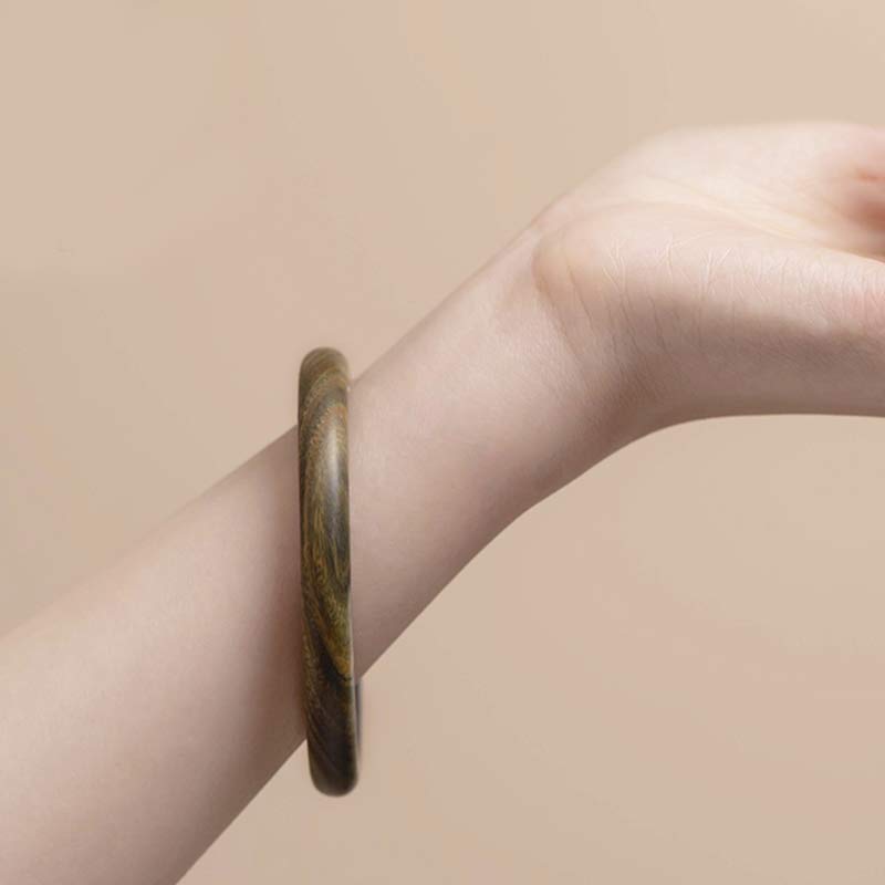 Tibetan Small Leaf Red Sandalwood Ebony Green Sandalwood Protection Bracelet Bangle